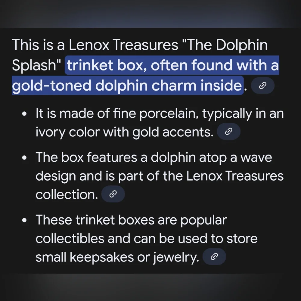 Lenox Treasures Dolphin Splash Box